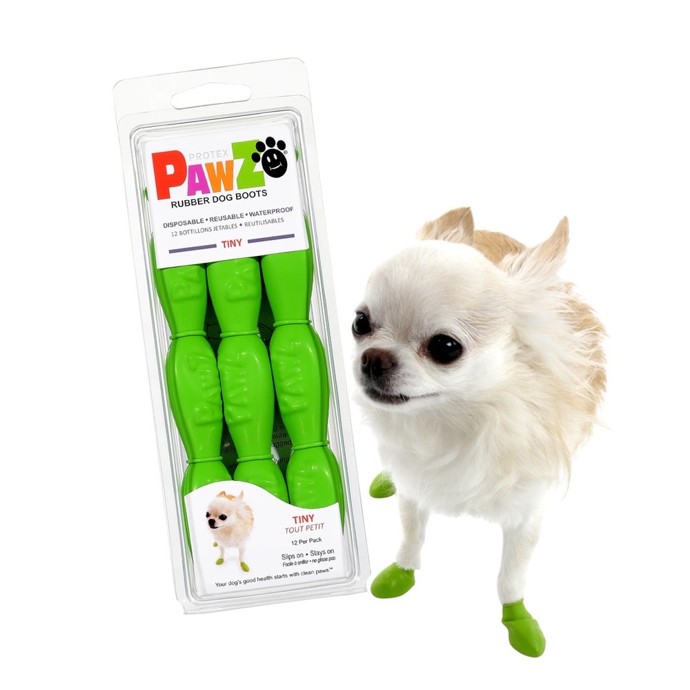 Protex Pawz Rubber Dog Boots - Size Tiny - Apple Green